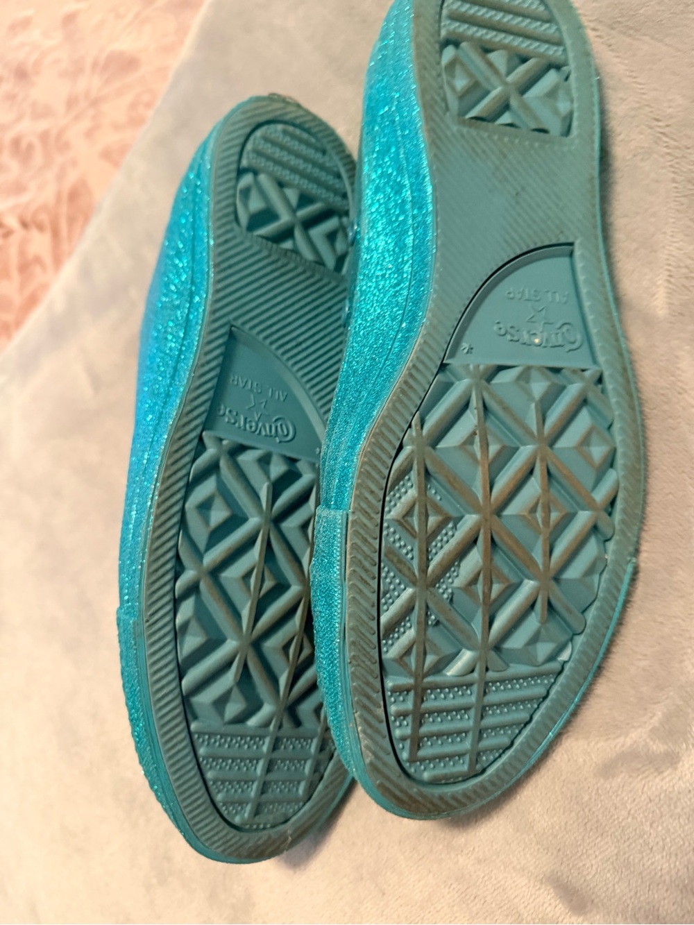 Converse Teal Glitter Low Top Sneakers - Picture 2 of 2